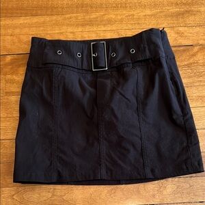 Black Belted Garage Mini Skirt